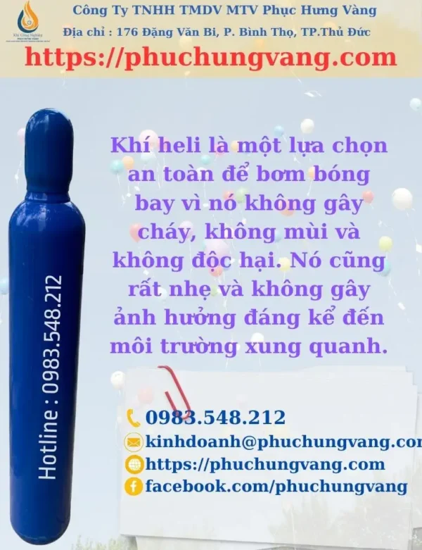 Bình Khí Heli 10 Lít - Bơm Bóng Bay